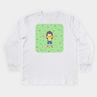 Laying on the grass Kids Long Sleeve T-Shirt
